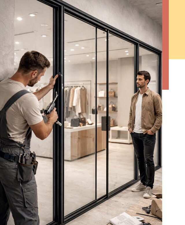 Стеклянные перегородки для магазинов в Кондопоге от 8325 руб. под ключ | ОТДЕЛОЧНИК-Кнп