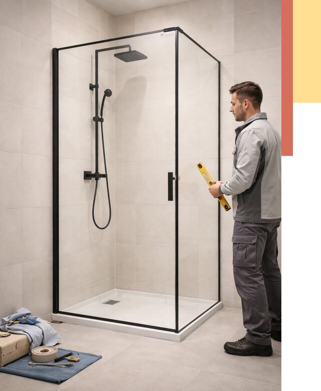 Стеклянные перегородки для душа в Кондопоге от 12690 руб. | Монтаж под ключ — ОТДЕЛОЧНИК-Кнп