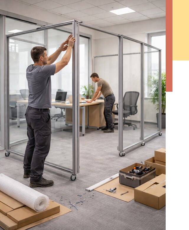 Мобильные офисные перегородки в Кондопоге от 12690 руб. — установка под ключ | ОТДЕЛОЧНИК-Кнп