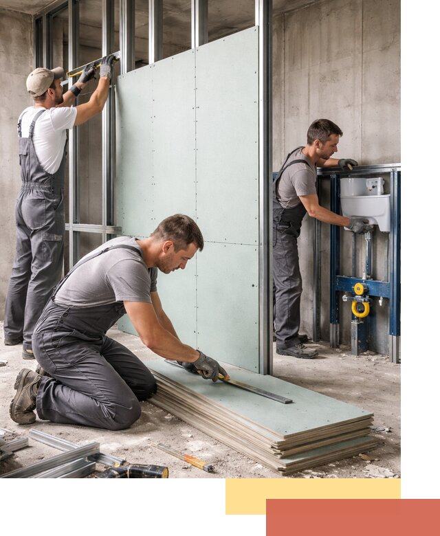 Монтаж и ремонт сантехнических перегородок в Кондопоге