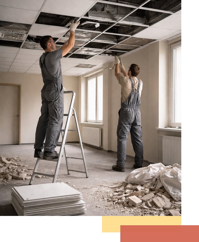 Демонтаж потолков Армстронг профессионально в Кондопоге