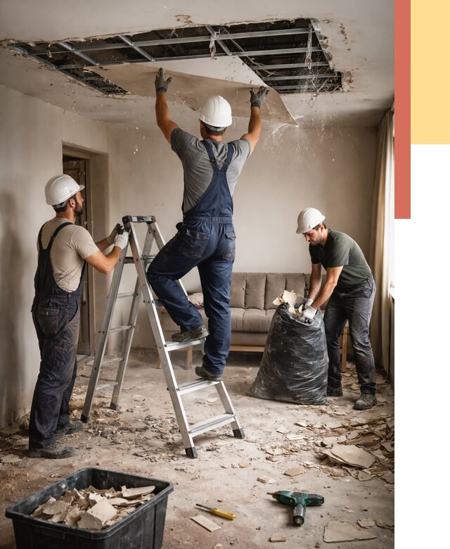 Демонтаж гипсокартонного потолка в Кондопоге от 426 руб. за м2 — ОТДЕЛОЧНИК-Кнп