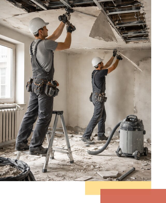 Демонтаж гипсокартонного потолка в Кондопоге быстро и аккуратно