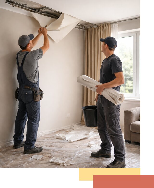 Демонтаж натяжного потолка в Кондопоге быстро и аккуратно