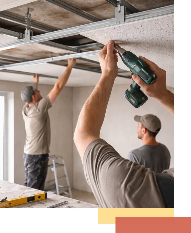 Монтаж акустического потолка в Кондопоге под ключ