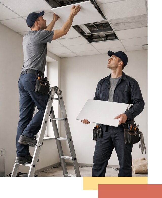 Обслуживание подвесного потолка в Кондопоге — ремонт и чистка