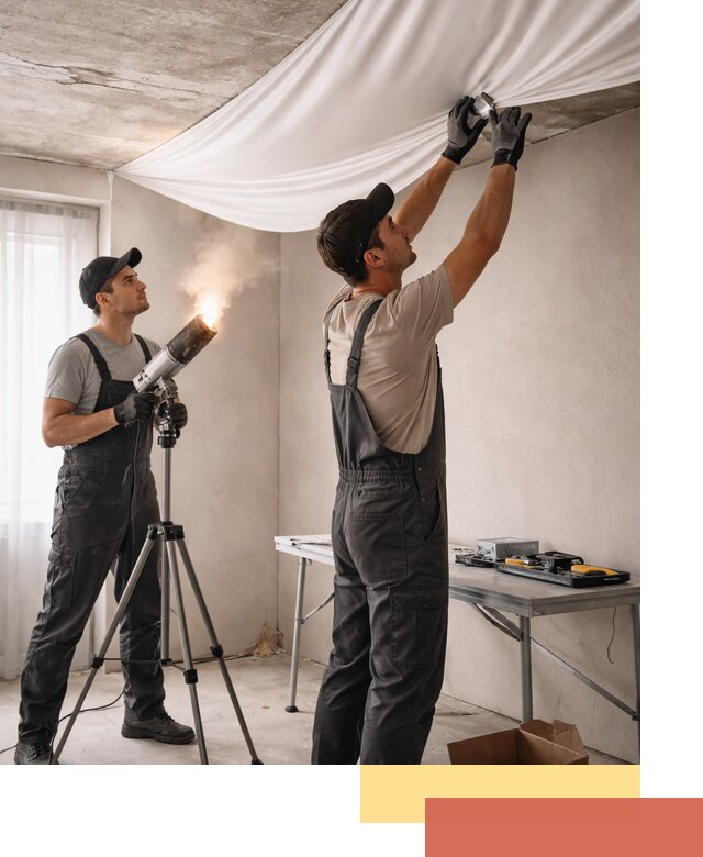 Установка натяжного потолка под ключ в Кондопоге