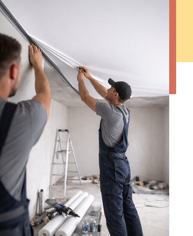 Монтаж матового натяжного потолка в Кондопоге от 4568 руб./м² — быстро и недорого | ОТДЕЛОЧНИК-Кнп