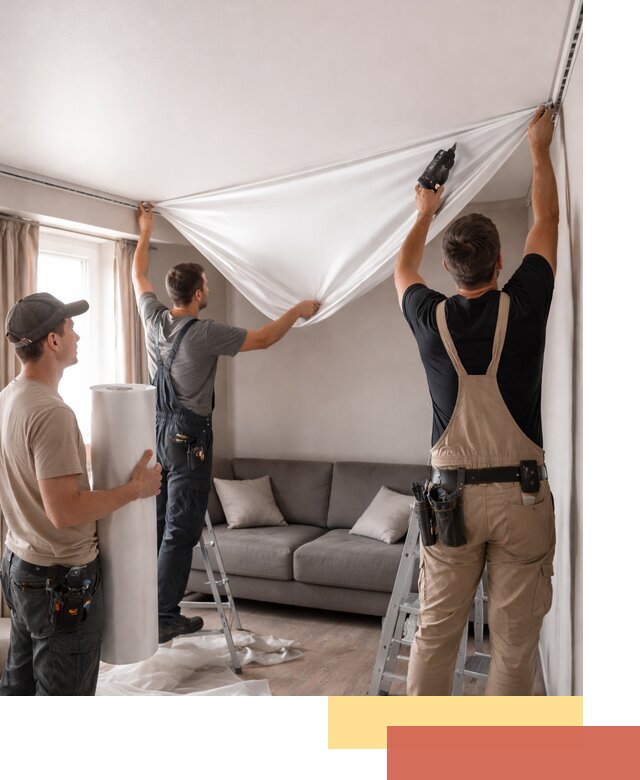 Монтаж сатинового натяжного потолка в Кондопоге качественно и быстро