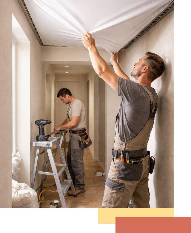 Монтаж натяжного потолка в прихожей в Кондопоге