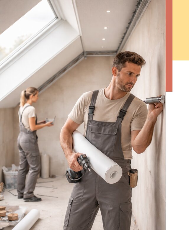 Монтаж натяжного потолка на мансарде в Кондопоге от 3553 руб. | ОТДЕЛОЧНИК-Кнп