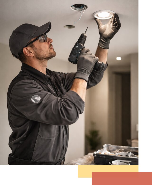 Установка точечных светильников в натяжной потолок в Кондопоге