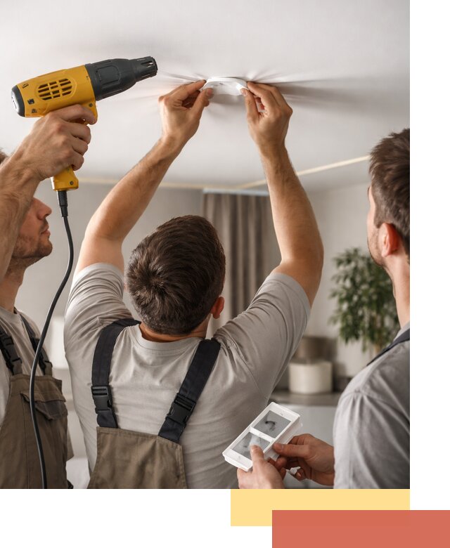 Ремонт прокола полотна натяжного потолка в Кондопоге