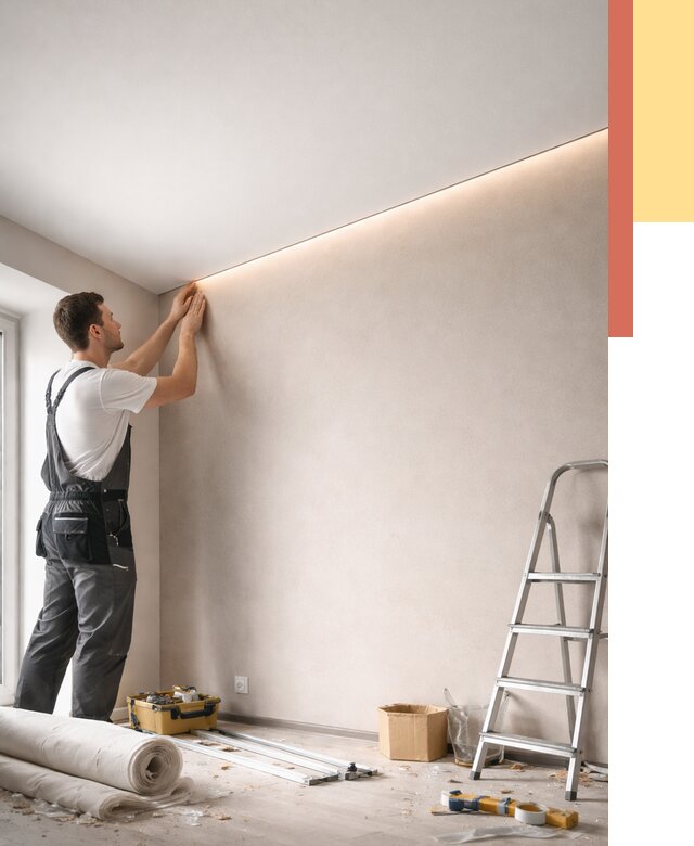 Теневые натяжные потолки в Кондопоге от 8325 руб. под ключ | ОТДЕЛОЧНИК-Кнп