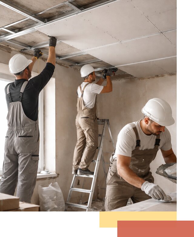 Одноуровневый потолок из гипсокартона в Кондопоге — монтаж и отделка