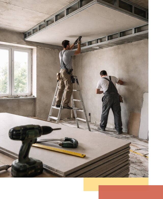 Двухуровневый потолок из гипсокартона в Кондопоге