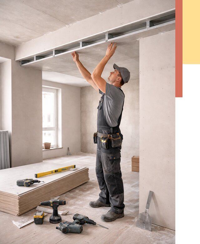 Потолок из гипсокартона с нишей в Кондопоге от 1269 руб. под ключ | ОТДЕЛОЧНИК-Кнп