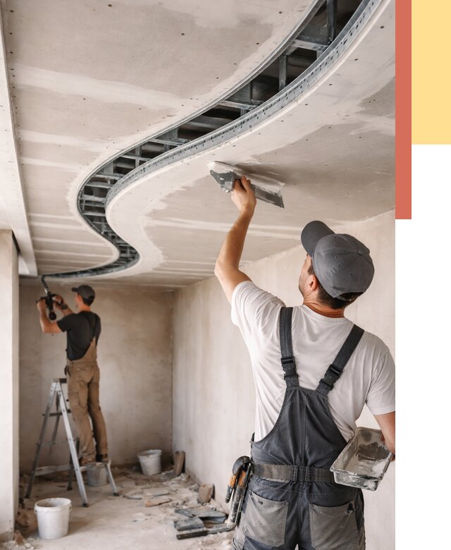 Криволинейный потолок из гипсокартона в Кондопоге от 2132 руб./м2 | ОТДЕЛОЧНИК-Кнп