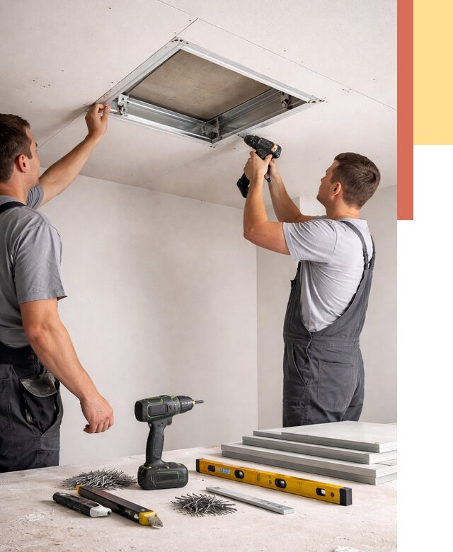 Установка люка в потолок ГКЛ в Кондопоге от 2538 руб. под ключ | ОТДЕЛОЧНИК-Кнп