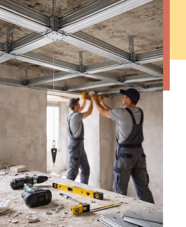 Монтаж каркаса потолка из профиля в Кондопоге от 4568 руб. — услуги ОТДЕЛОЧНИК-Кнп