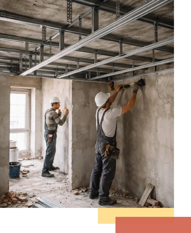 Монтаж каркаса потолка из профильного профиля в Кондопоге