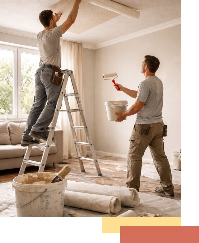 Поклейка обоев на потолок в Кондопоге — качественно и быстро