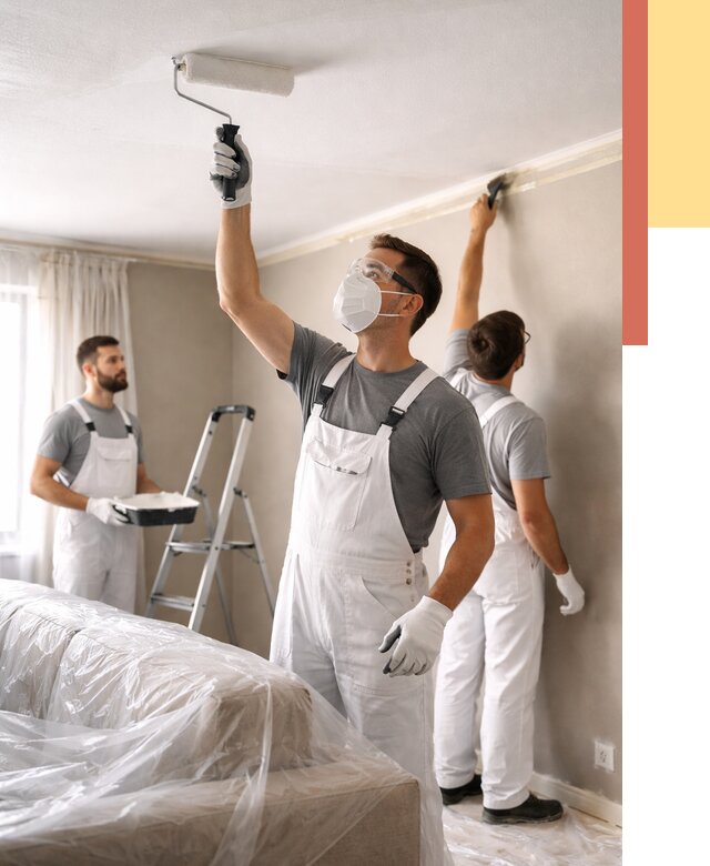 Покраска потолка водоэмельсионной краской в Кондопоге от 2233 руб/м² — услуги под ключ | ОТДЕЛОЧНИК-Кнп