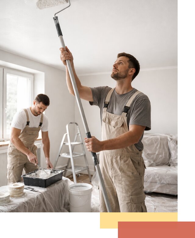 Покраска потолка водоэмульсионной краской в Кондопоге