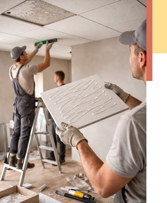 Монтаж потолочной плитки в Кондопоге от 4568 руб. — быстро и недорого | ОТДЕЛОЧНИК-Кнп